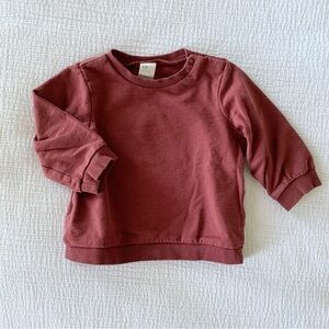H&M Baby Maroon Long Sleeve Sweatshirt - Size 12 Months